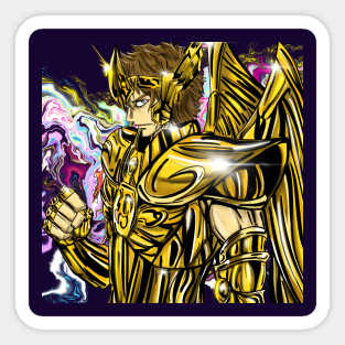 aioros the sagittarius saint in myth cloth anime style ecopop in cosmos Sticker